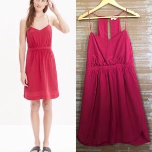 Madewell Silk Daylight Dress Fuschia Pink